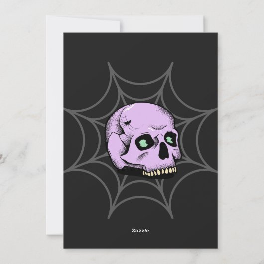 Halloween-Party Vintag Gothic Schädel Einladung (Rückseite)