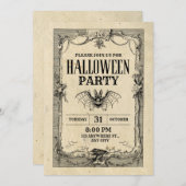 Halloween-Party Vintag Gotische Einladung (Vorne/Hinten)
