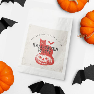 Halloween-Party Vintag Orange Pumpkin Cat Bat Geschenktütchen