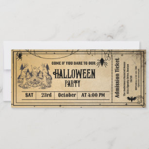 Halloween-Party Vintage Gothic Skelett Ticket Einladung