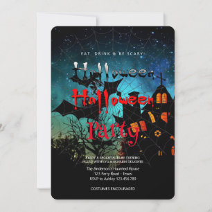Halloween-Party Vintage Gothic, Spinnennetz Einladung