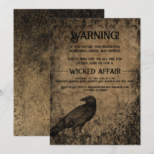 Halloween-Party Vintage-Gothik-Rabe Einladung