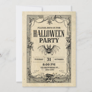 Halloween-Party Vintage-Gotische Einladung