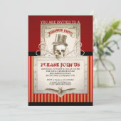 Halloween-Party Vintage Schädeleinladungen Einladung (Stehend Vorderseite)