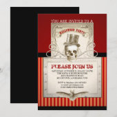 Halloween-Party Vintage Schädeleinladungen Einladung (Vorne/Hinten)