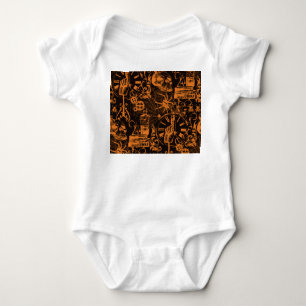 Halloween-Party: Vintages Urlaubsplaner. Baby Strampler