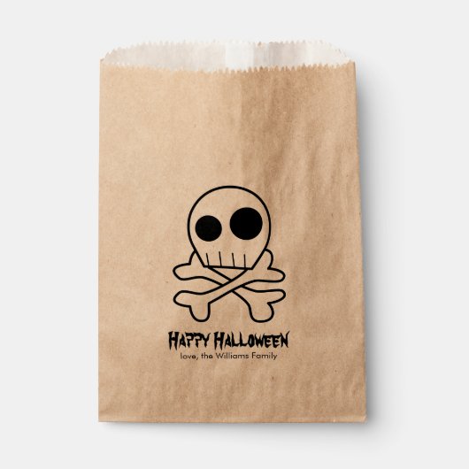 Halloween-Party von Schädel und Knochen Geschenktütchen (Vorderseite)
