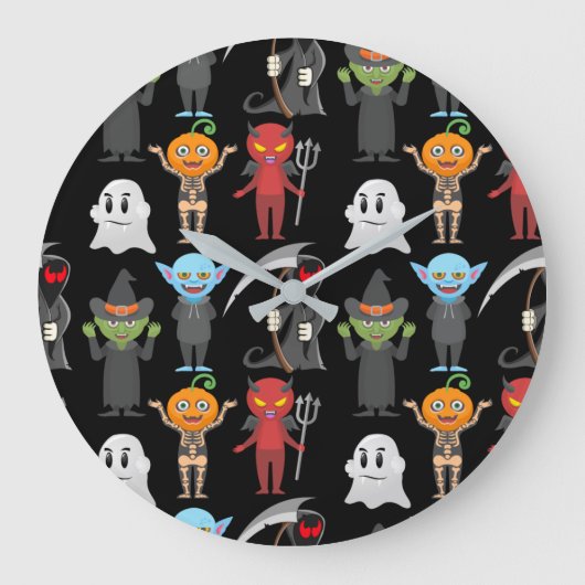 Halloween Party Wall Clock Große Wanduhr (Vorderseite)