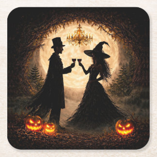 Halloween-Party Wein Thema  Rechteckiger Pappuntersetzer