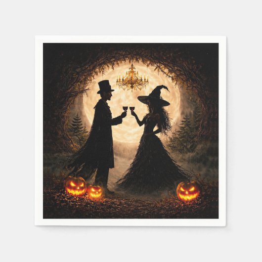 Halloween-Party Wein Thema Serviette (Vorderseite)