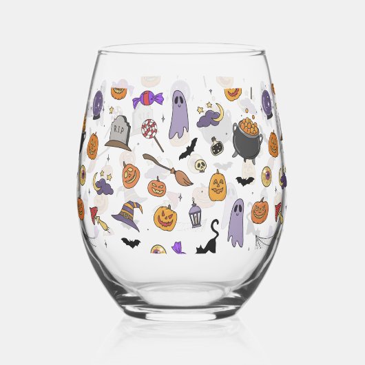 Halloween-Party Weinglas Ohne Stiel (Vorderseite)