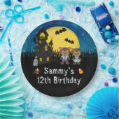 Halloween Party Werewolf Blue Pappteller (Party)