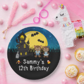 Halloween Party Werewolf Blue Pappteller (Party)