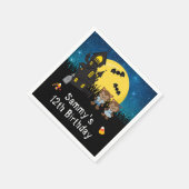 Halloween Party Werewolf Blue Serviette (Ecke)