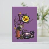 Halloween-Party Zeit in Lila Begleitkarte (Stehend Vorderseite)