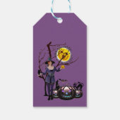 Halloween-Party Zeit in Lila Geschenkanhänger (Rückseite)
