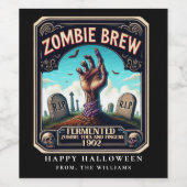 Halloween-Party Zombie Hand Weinberg Weinetikett (Einzelnes Label)