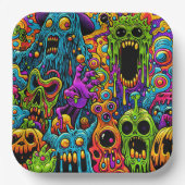 Halloween-Party | Zombie und Monster Pappteller (Vorderseite)