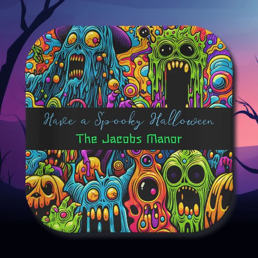 Halloween-Party | Zombie und Monster Personalisier Pappteller