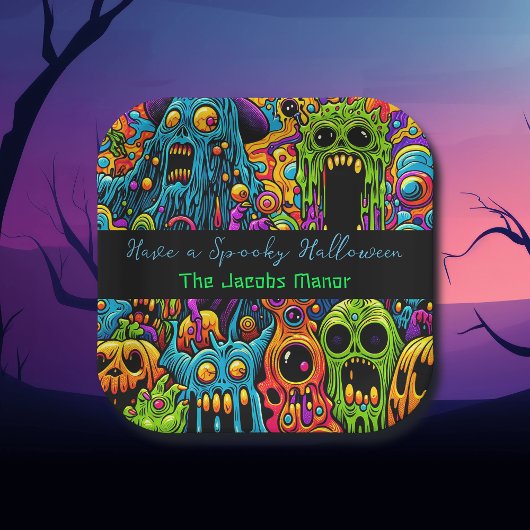 Halloween-Party | Zombie und Monster Personalisier Pappteller