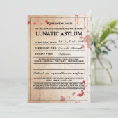 Halloween-Party zur Bildung eines tödlichen Asyls Einladung (Stehend Vorderseite)