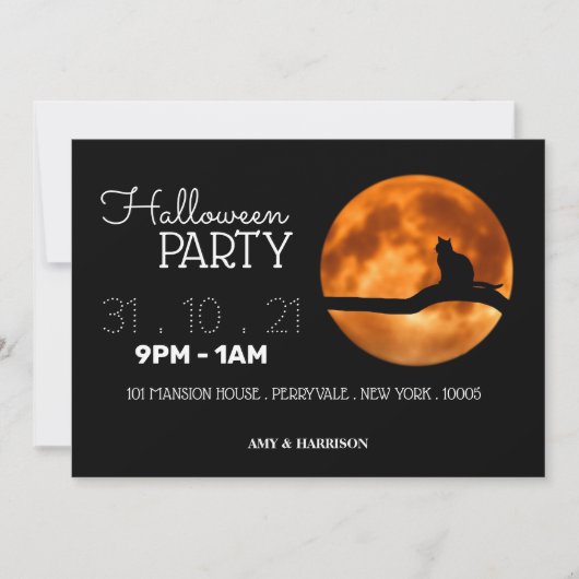 Halloween-Party zur Silhouette von Blutmonden und  (Vorderseite)