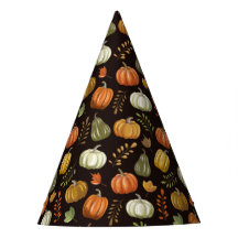 Halloween-Partyhut mit Kürbissen - Schwarz