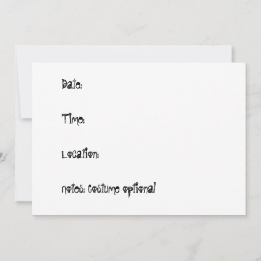 Halloween-Partymitteilung Einladung (Rückseite)