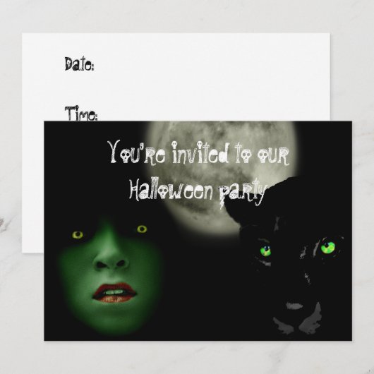 Halloween-Partymitteilung Einladung (Vorne/Hinten)