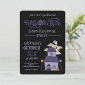 Halloween Pastel Goth Spuk House Party Einladung (Stehend Vorderseite)