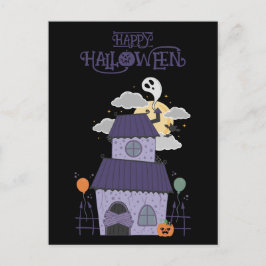 Halloween Pastel Goth Spuk House Postkarte
