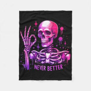 Halloween Pastel Goth Women Niemals Better Skelett Fleecedecke