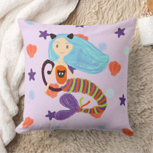 Halloween Pastel Mermaid Cat Kissen
