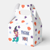 Halloween Pastel Mermaid Hexe in Hexenhut Weiß Geschenkschachtel (Rückseite)