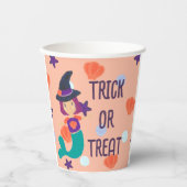 Halloween Pastel Mermaid Witch Trick oder Treat Pappbecher (Vorderseite)