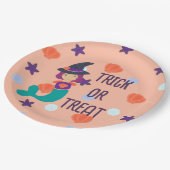 Halloween Pastel Mermaid Witch Trick oder Treat Pappteller (Schrägansicht)