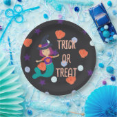 Halloween Pastel Mermaid Witch Trick oder Treat Pappteller (Party)