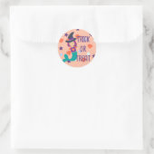 Halloween Pastel Mermaid Witch Trick oder Treat Runder Aufkleber (Tasche)