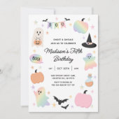 Halloween Pastel Niedlich Ghost Holographic Geburt Einladung (Vorderseite)