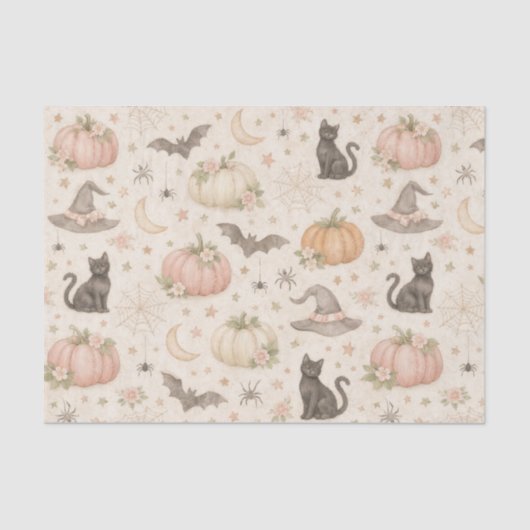 Halloween Pastel Pumpkins Seidenpapier (Vorderseite)