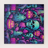 Halloween Pastel Skulls und Pumpkins Puzzle (Horizontal)