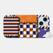 Halloween Patchwork Cats Ghosts iPhone 15 Hülle (Rückseite (Horizontal))