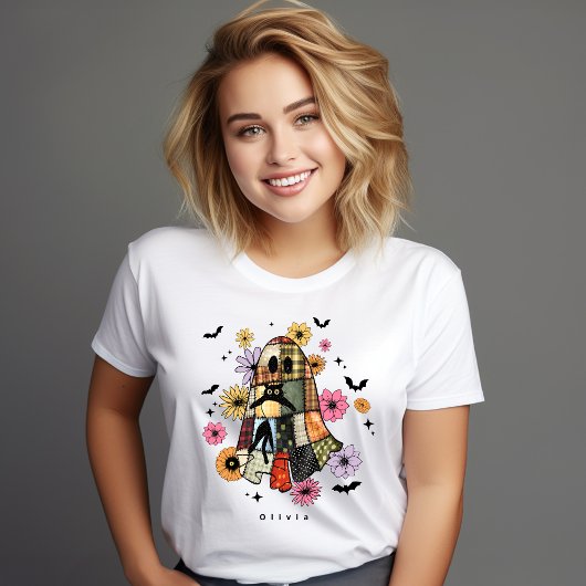 Halloween-Patchwork-Geist Vintage T-Shirt