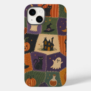 Halloween-Patchwork-Geisterkatze-Hexenhaus-Hülle Case-Mate iPhone 14 Hülle