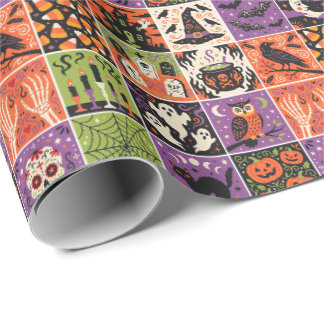 Halloween-Patchwork-Geschenkpapier Geschenkpapier
