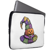 Halloween-Patchwork-Hexenhut Gruselig Laptopschutzhülle (Vorne Rechts)