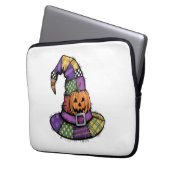 Halloween-Patchwork-Hexenhut Gruselig Laptopschutzhülle (Vorderseite Links)