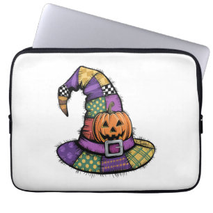 Halloween-Patchwork-Hexenhut Gruselig Laptopschutzhülle