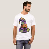 Halloween Patchwork Hexenhut Gruselig T-Shirt (Vorne ganz)