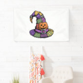Halloween Patchwork Hexenhut Spooky Banner (Insitu)